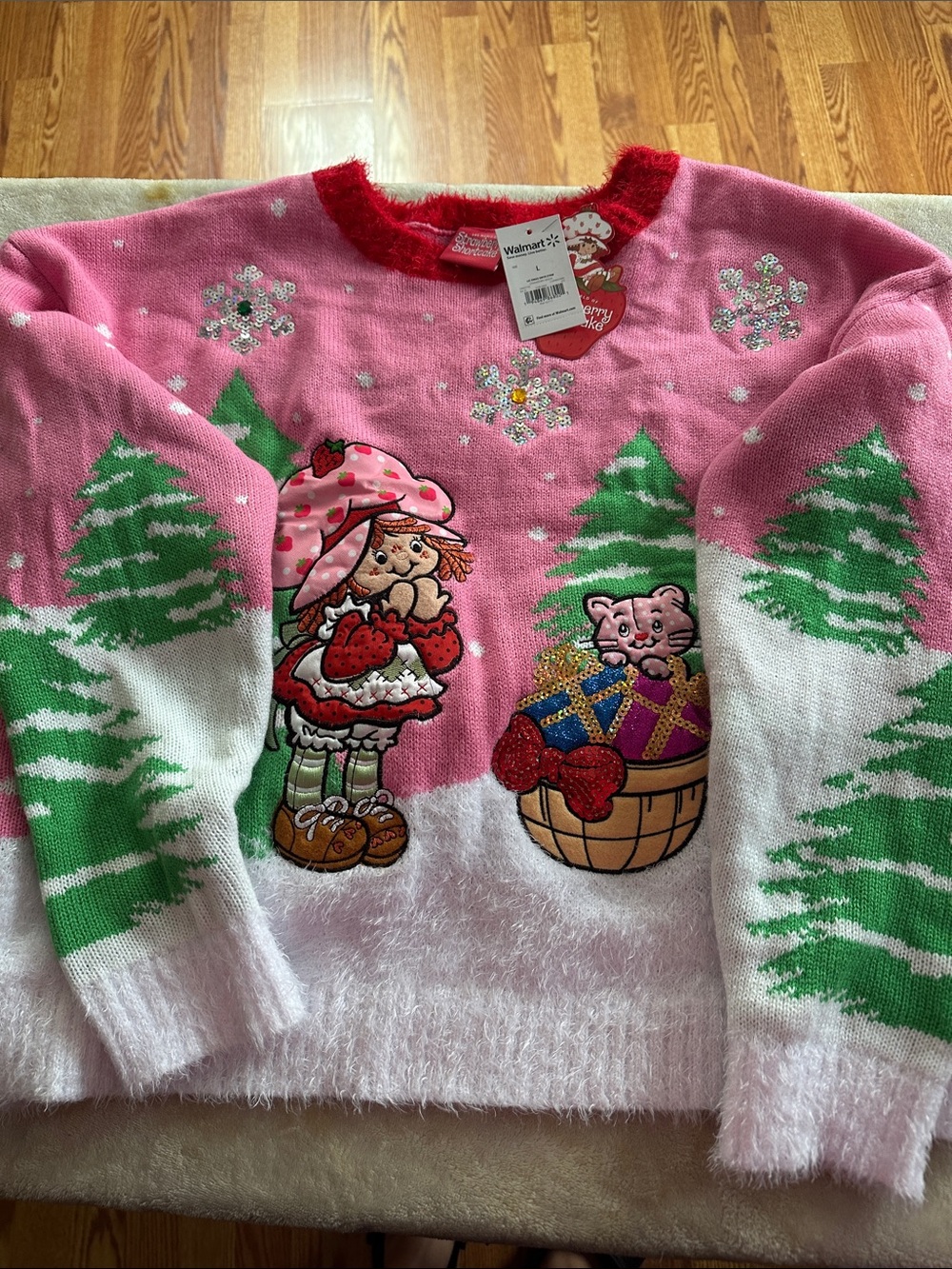 Strawberry Shortcake Pink Holiday Sweater